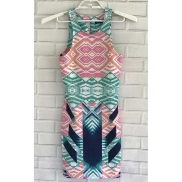 J. Cooper Juniors Sheath Dress Geometric Pattern - Picture 1 of 8